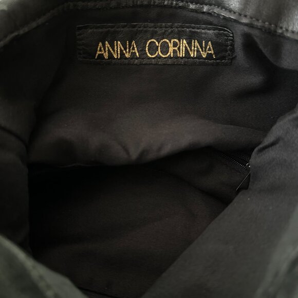 Anna Corinna Black leather Mid city Medium fold over tote satchel bag - Picture 4 of 4
